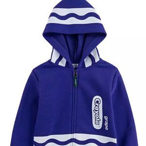 Crayola Crayon Hoodie Purple Kids Full-Zip Jacket, Kid’s Size 2T
